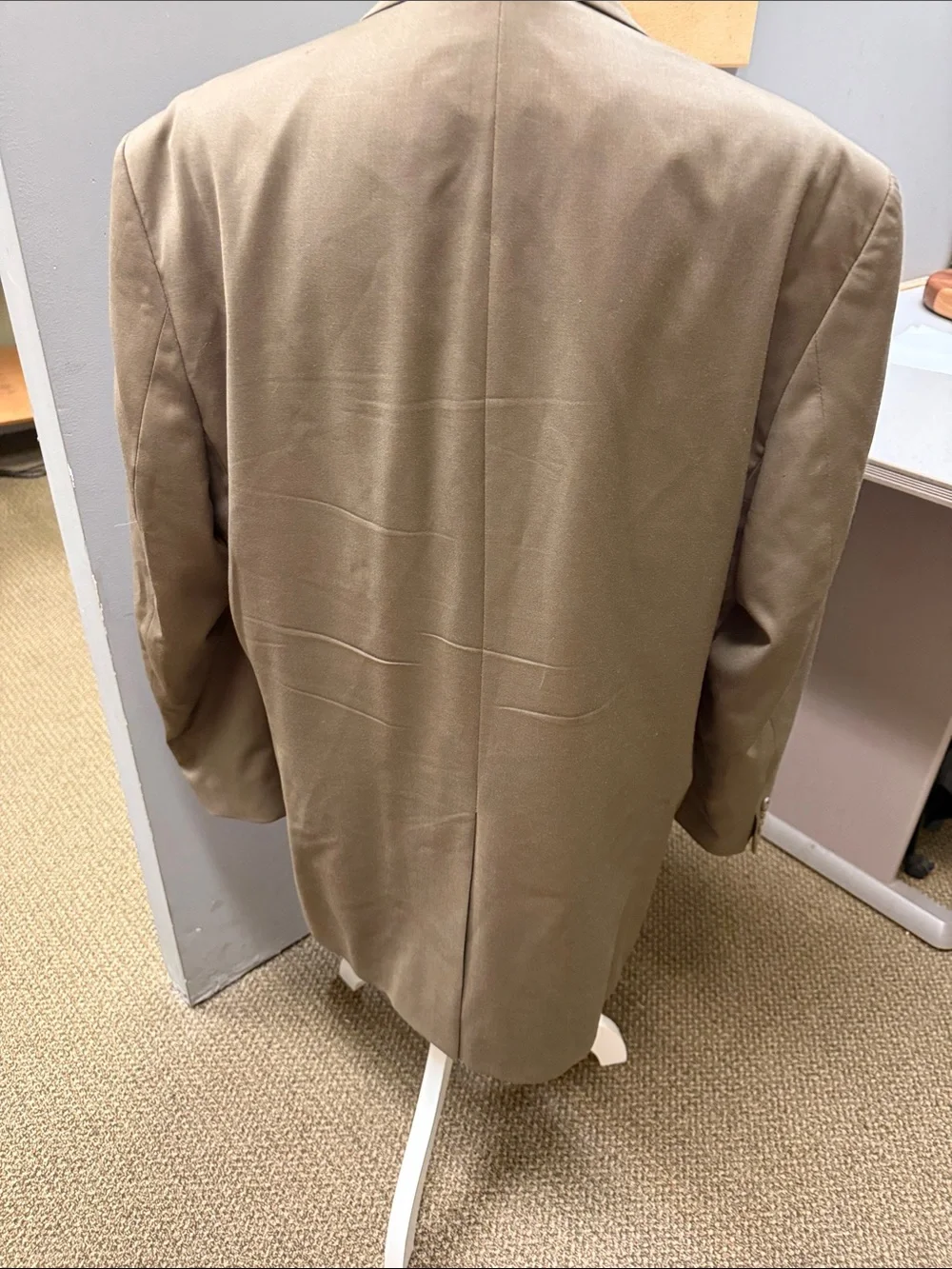 Vtg Lauren Ralph Lauren 100% Wool Taupe Sport Coat Blazer 46R Made in Canada